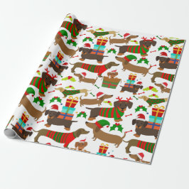 Papel De Regalo Dachshund, Navidades de Cute