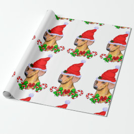 Papel De Regalo Dachshund Navidades Merry