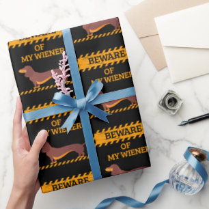 Papel De Regalo Dachshund Perro gracioso Cuidado con mi viejero
