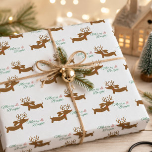 Papel De Regalo Dachshund Reno Alegre y Brillante