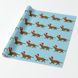 Papel De Regalo Dachshund Santa