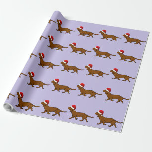 Papel De Regalo Dachshund Santa