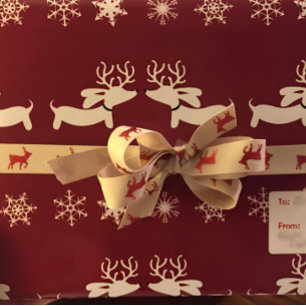 Papel De Regalo Dachshund Snowflakes Regalo Envuelto