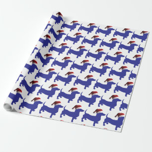 Papel De Regalo Dachshund vistiendo un Gorra de Santa Claus para N