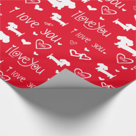 Papel De Regalo Dachshund Wiener Dog Hearts Love Gift Wrap Paper
