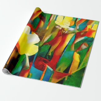 Papel De Regalo Daffodils. Abstract floral composition in a cubist