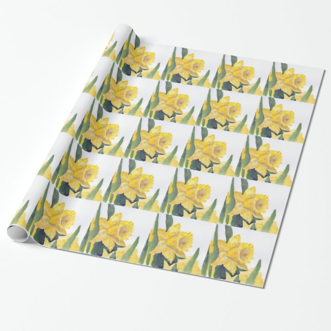 Papel De Regalo Daffodils amarillos (Desenrollado)