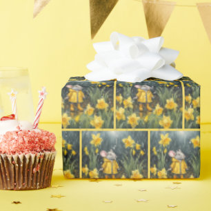 Papel De Regalo Daffodils y el ratón en la lluvia