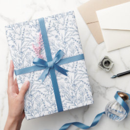 Papel De Regalo Dainty Blue Floral French Toile