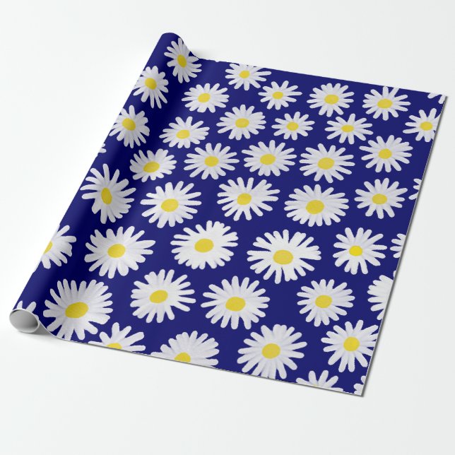 Papel De Regalo Daisies acuarela (Desenrollado)