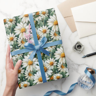 Papel De Regalo Daisies acuarela