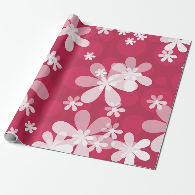 Papel De Regalo Daisies blancos (Desenrollado)
