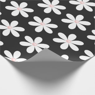 Papel De Regalo Daisies blancos y Perlas rosadas