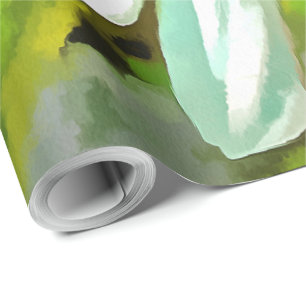 Papel De Regalo Daisies del jardín blanco brillante y brillante ar