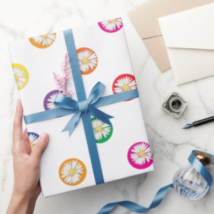 Papel De Regalo Daisies En Puntos De Polka