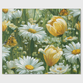Papel De Regalo Daisies, Tulips & Butterflies illustrations