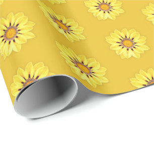Papel De Regalo Daisy africano / Gazania, amarillo mostaza