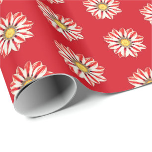 Papel De Regalo Daisy africano / Gazania franja roja y blanca