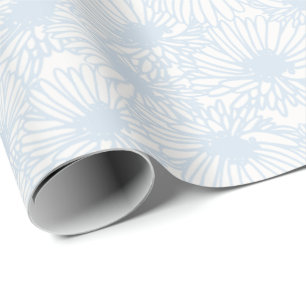 Papel De Regalo Daisy Blooms - Azul Polvo