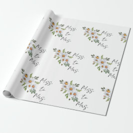 Papel De Regalo Daisy Bridal ducha Miss a la Sra.