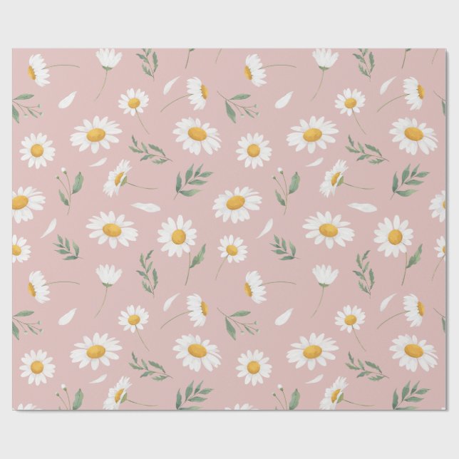 Papel De Regalo Daisy en rosa (Superficie plana)