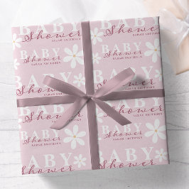 Papel De Regalo Daisy Garden Baby Shower Dusty Pink
