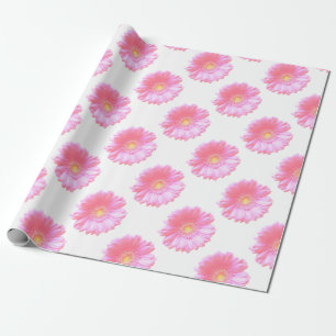 Papel De Regalo Daisy gerbera rosa claro