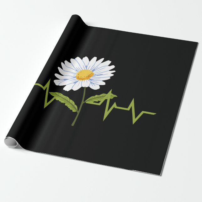Papel De Regalo Daisy Heartbeat (Desenrollado)
