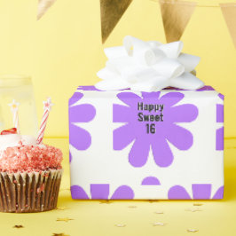 Papel De Regalo Daisy morado feliz 16