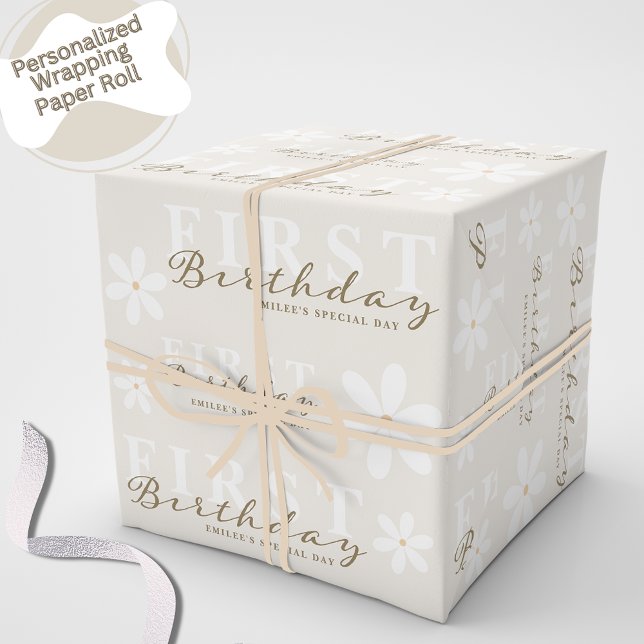 Papel De Regalo Daisy primer cumpleaños Fiesta temática (Subido por el creador)