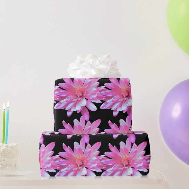 Papel De Regalo Daisy rosa, zinnia, cosmo, patrón de girasol (Regalos de fiesta)