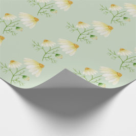 Papel De Regalo Daisy Wild Flowers Green