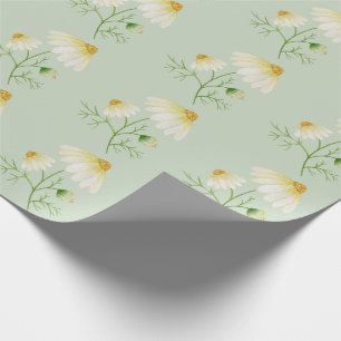Papel De Regalo Daisy Wild Flowers Green