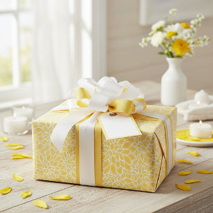 Papel De Regalo Dalias amarillas pastel