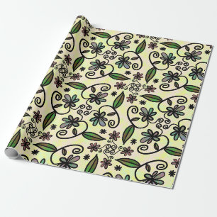 Papel De Regalo Dalias Retro Boho Moradas
