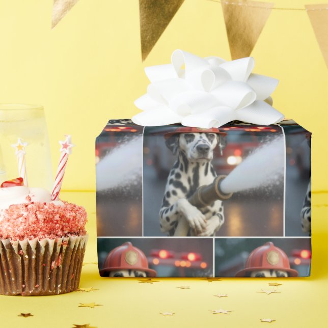 Papel De Regalo Dalmatian Dog With a Fire Hose (Fiesta de cumpleaños )