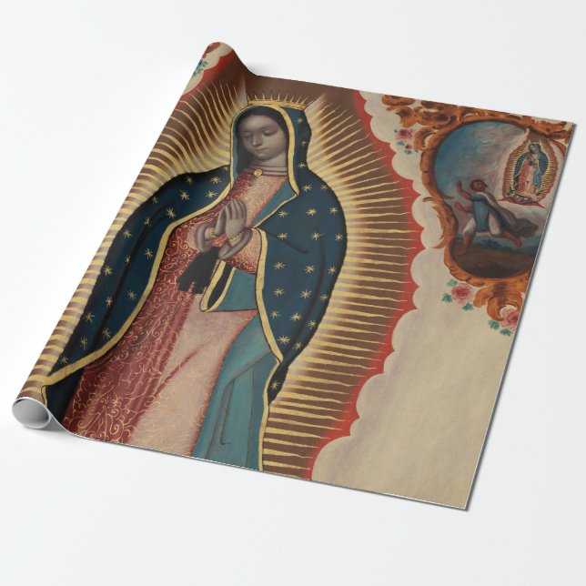 Papel De Regalo Dama de Guadalupe, 1780 por Sebastian Zalcedo (Desenrollado)