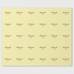 Papel De Regalo Dama de honor amarilla granate nombre fecha elegan