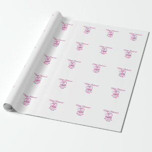 Papel De Regalo Dama de honor de campamento rosa agregar nombre fe