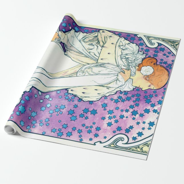 Papel De Regalo Dama de la Camelias, Alphonse Mucha (Desenrollado)
