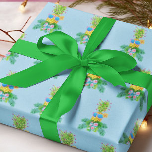 Papel De Regalo Dama de Piña Cantante Tropical Navidad Fiesta
