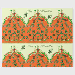 Papel De Regalo DAMA NARANJA Y SHAMROCKS Fashion Day