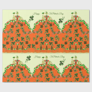 Papel De Regalo DAMA NARANJA Y SHAMROCKS Fashion Day