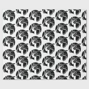 Papel De Regalo Dama Silueta Art Deco Vintage Geométrico