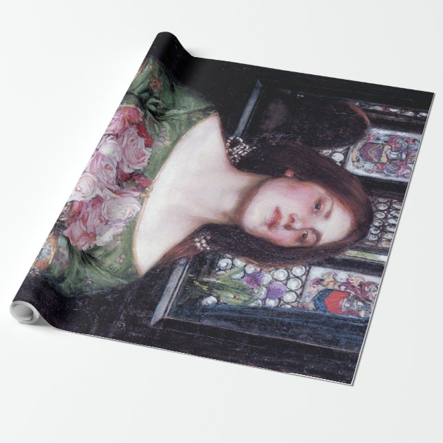 Papel De Regalo Dama y Rosas, John William Waterhouse (Desenrollado)