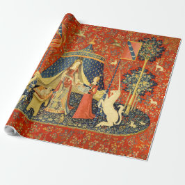 Papel De Regalo Dama y Unicornio Tapiz Medieval: Arte Francés