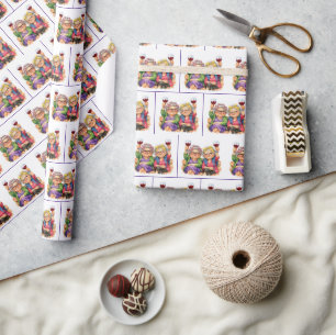 Papel De Regalo Damas ancianas extravagantes con vino tinto