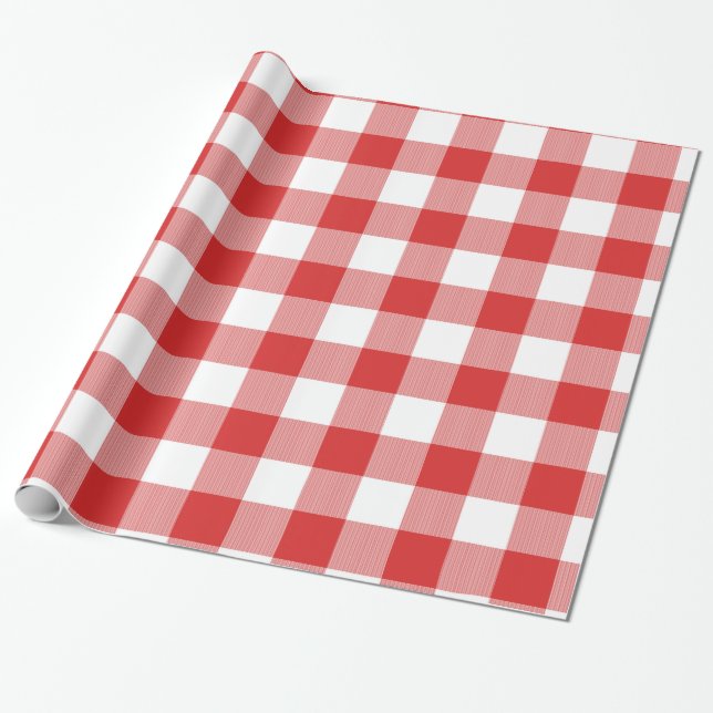 Papel De Regalo damas de picnic rojas (Desenrollado)