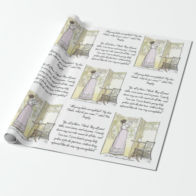 Papel De Regalo Damas logradas, Jane Austen Orgullo y Prejuicio (Desenrollado)