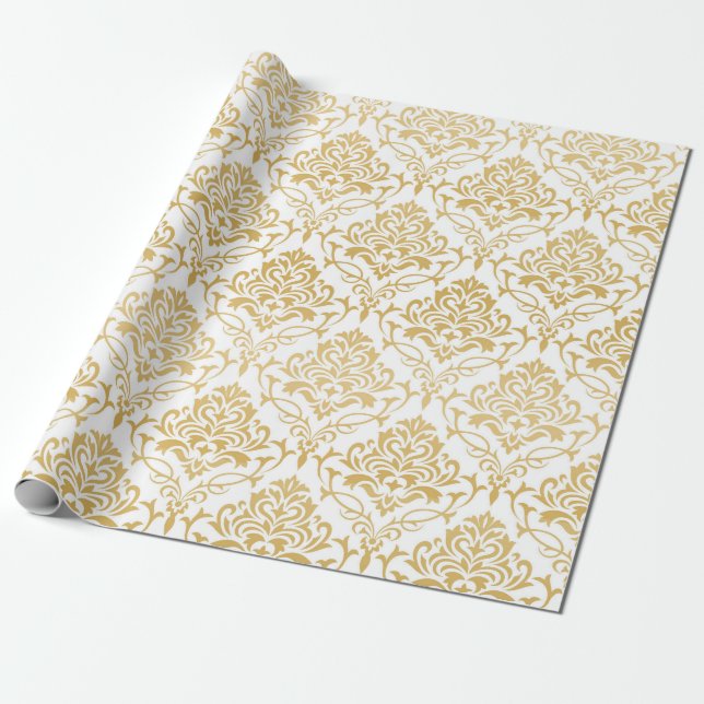 Papel De Regalo Damas vintales de oro floral (Desenrollado)